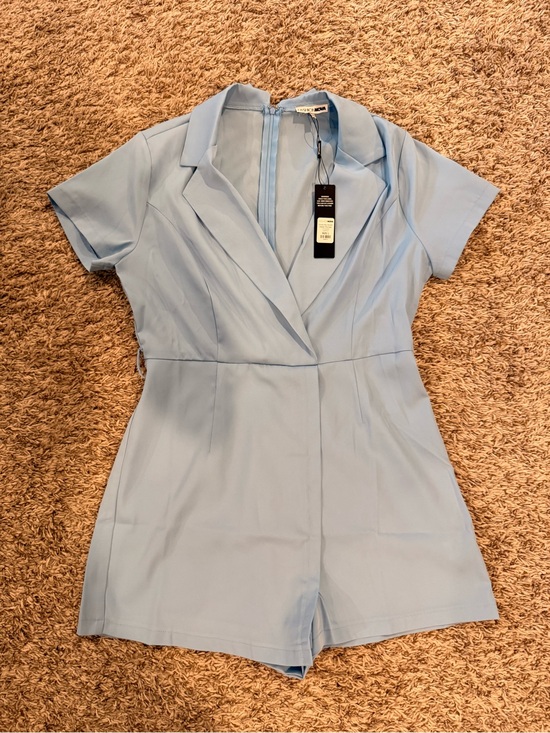 Fashion Nova Pants - Fashion Nova Light Blue Blazer Romper